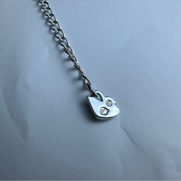 Swarovski Cathy Double Pendant Elegant Silver Necklace with Crystal Accents - Picture 11 of 13